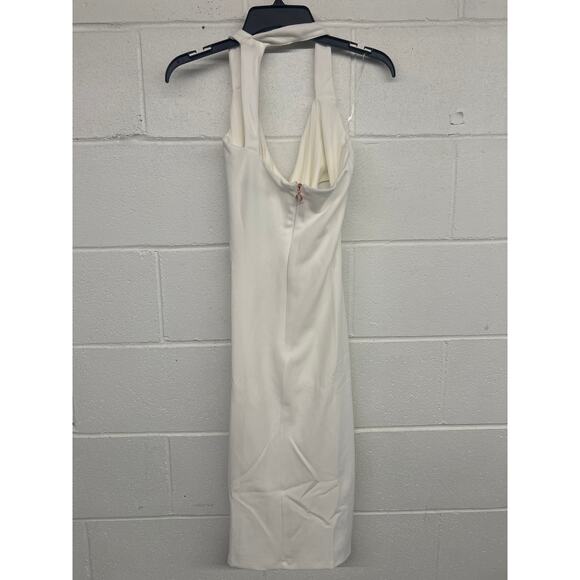 NWT Nookie Sz L Coco Ivory Cut Out Strappy One Shoulder Cocktail Midi Dress - Picture 4 of 6